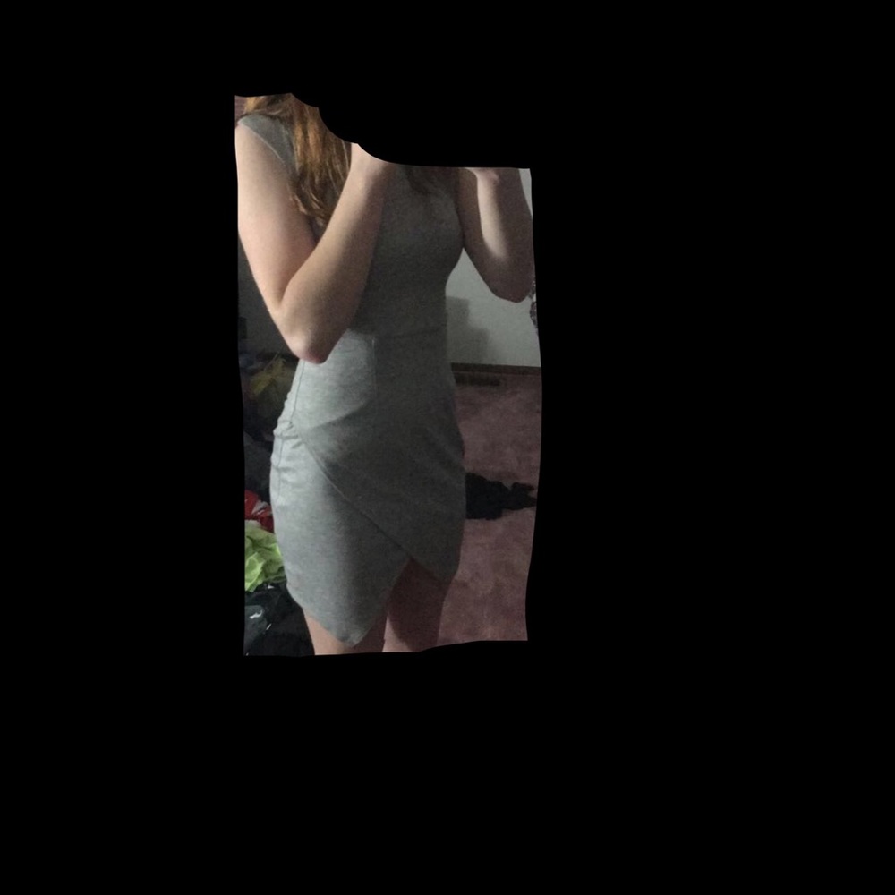 Glam Doll XS Light Gray Tight Dress - Picture 2 of 4